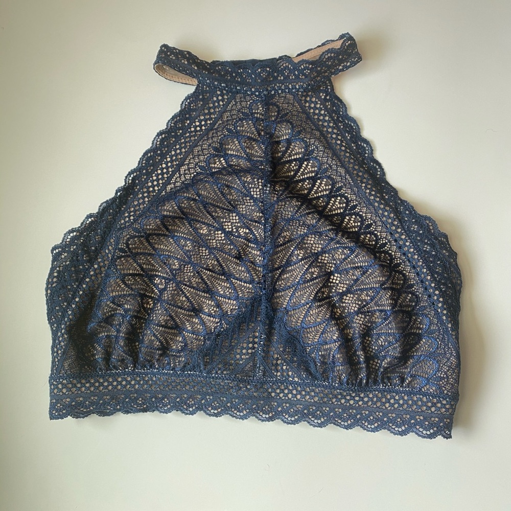 Navy high neck brallette